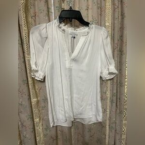 Anthropologie Current Air Off White Puff Sleeve Blouse Size XS NWT